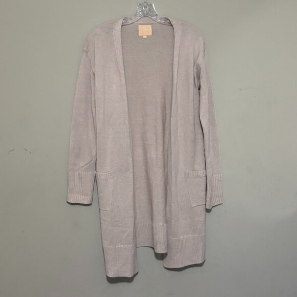 Love For Humanity Womens Beige Tan Cream Sweater Open Front Cardigan Small - Picture 1 of 6